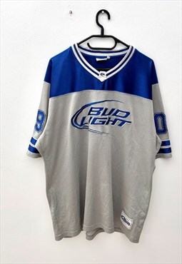Vintage Budweiser bud light grey jersey large 