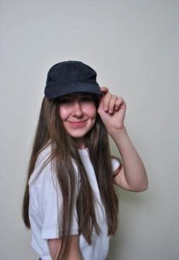 90's minimalist black cap, vintage casual baseball cap 