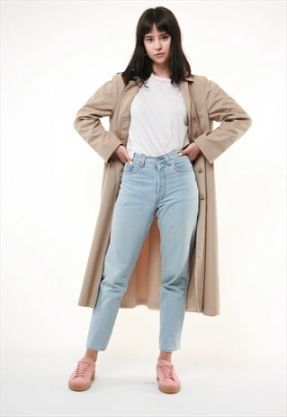 80S VINTAGE MIDI LENGTH OVERSIZED TRENCH COAT 708