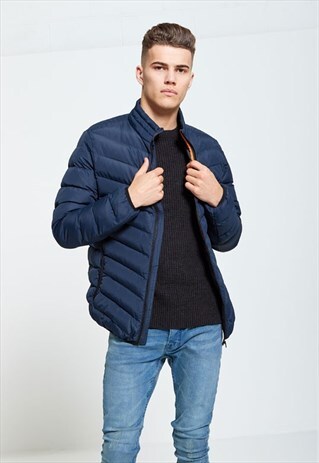 MENS BRAVE SOUL BLUE BUBBLE JACKET