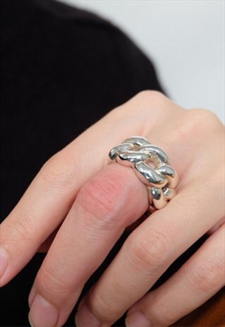 INFINITY ROPE DESIGN STATEMENT SOLID RING 925 SILVER