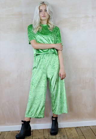 JUST A LITTLE CRUSH GREEN VELVET CO-ORDINATES
