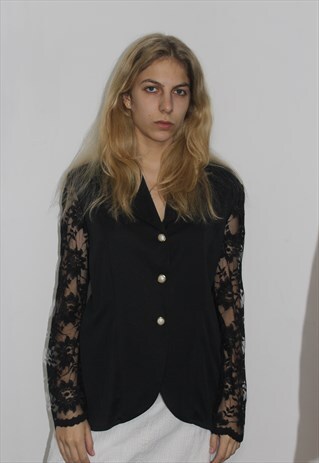 VINTAGE 90' OLDSCHOOL BLACK LACY JACKET