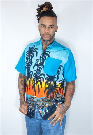 VINTAGE HAWAIIAN CRAZY PATTERNED SHIRT