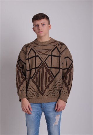 GEOMETRIC VINTAGE 80'S JUMPER