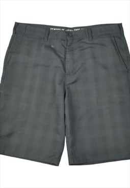 Vintage Dickies Checked Workwear Casual Shorts Grey W38