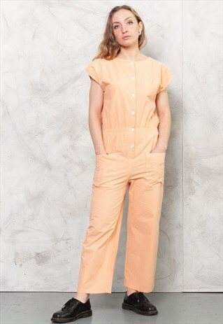 VINTAGE 70S PEACH JUMPSUIT
