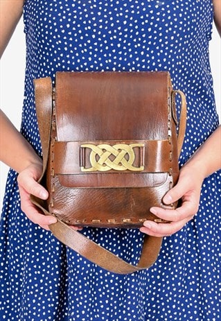 HAND TOOLED LEATHER BAG