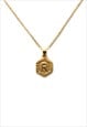 GEOMETRIC INITIAL PENDANT NECKLACE GOLD PLATED