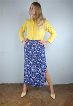 Vintage 90's maxi festival flower abstract summer skirts 