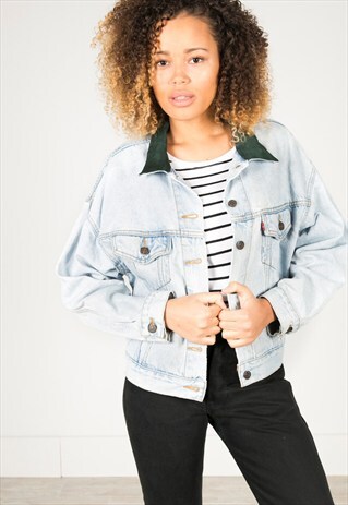 VINTAGE 80S LEVI'S CONTRAST COLLAR JACKET / AVELINASREWORKS/