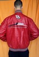 NASCAR RARE LEATHER JACKET REVERSIBLE RACING BOMBER UNISEX