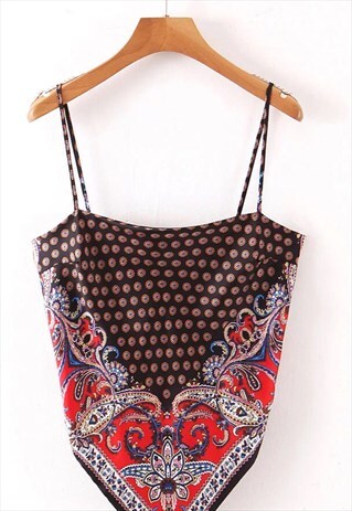 LEYA- DESIGN BACK BOW TIE SCARF TOP