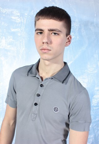 VINTAGE STONE ISLAND GREY POLO SHIRT