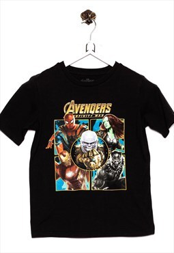 Vintage Marvel  T-Shirt Heros Of Marvel Print Black