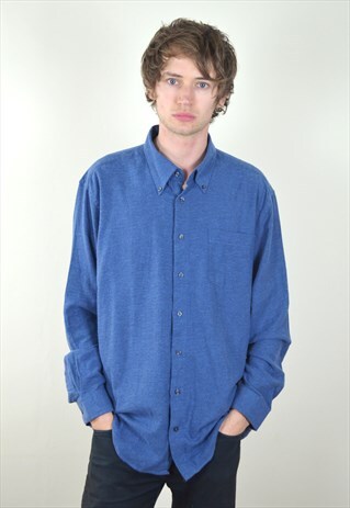 90S VINTAGE BLUE FLANNEL SHIRT