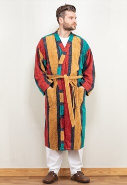Vintage 80's Men Dressing Gown in Multi