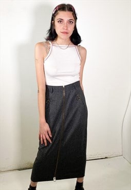 Vintage 90s grey long skirt 