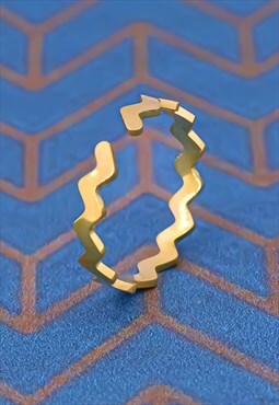 Mens Zigzag Wave Ring Womens Rings Thin Ring