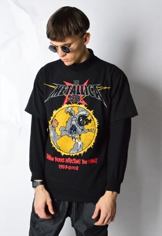 BLACK METALLICA BAND T-SHIRT