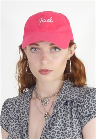 VINTAGE Y2K DARK PINK FCUK DIAMANTE RHINESTONE CAP