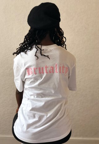 BAAD T-SHIRT WHITE BRUTALITY PINK