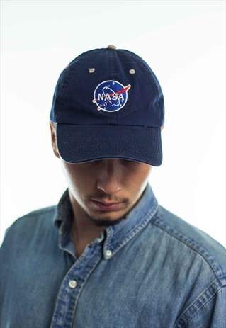 VINTAGE NASA LOGO BASEBALL CAP HAT 90S X 2.9