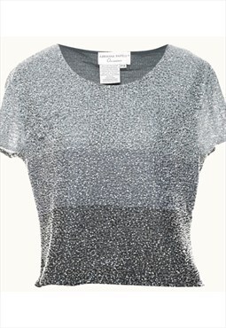 Vintage Beaded Party Top - L