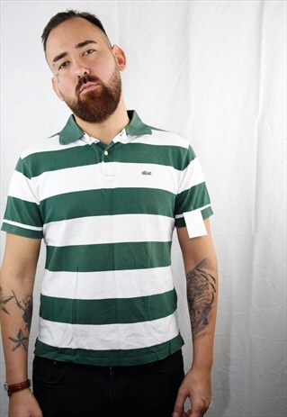 VINTAGE GREEN & WHITE SPORT POLO RL SHIRT