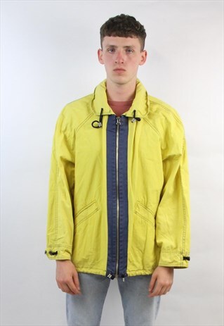 VINTAGE 90'S STYLE YELLOW ZIP-UP JACKET