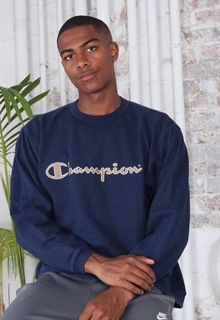 VINTAGE CHAMPION LOGO SWEATSHIRT BLUE