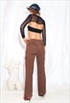 VINTAGE Y2K WIDE LEG CARGO TROUSERS IN BROWN