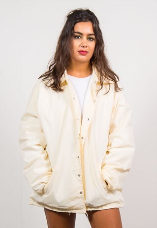 VINTAGE 90'S YELLOW CREAM COACH JACKET