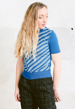 VINTAGE 80S DIAGONAL STRIPE TOP