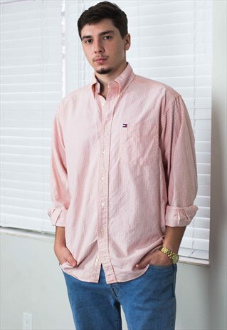 VINTAGE TOMMY HILFIGER SHIRT PASTEL LOGO 90S M 11.8