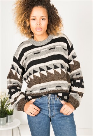VINTAGE 80S CASUAL KNIT JUMPER / R0499