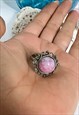 1960S PINK MARBLED STONE RING