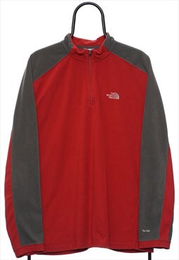 Vintage The North Face Red Quarter Zip Fleece Womens