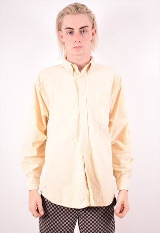 GAP MENS VINTAGE SHIRT LARGE YELLOW 90S