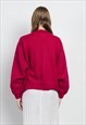 VINTAGE RELAXED FIT DEEP V-NECK WOMEN CARDIGAN IN PURPLE M