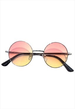 Pink & Yellow Round Sunglasses