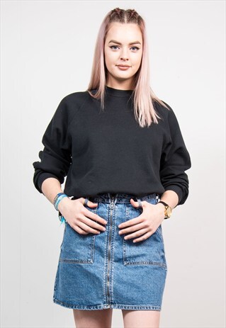 VINTAGE 90'S BLACK BASIC SWEATER SWEATSHIRT