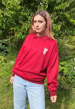 Vintage 90s Owl Animal Embroidered Sweatshirt
