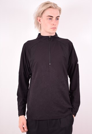 STARTER MENS VINTAGE PULLOVER TRACKSUIT TOP MEDIUM BLACK 90S