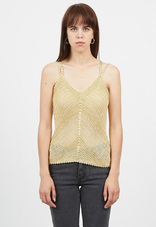 VINTAGE YELLOW SLEEVELESS TANK TOP