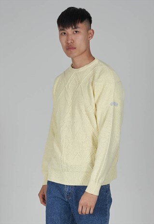 VINTAGE RARE 80S ADIDAS CANARY YELLOW JUMPER