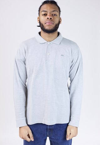 VINTAGE 90'S KAPPA GREY LONG-SLEEVE POLO SHIRT