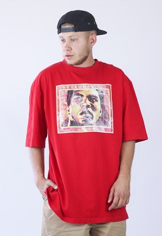 2007 VINTAGE MENS ADIDAS MUHAMMAD ALI BIG LOGO T-SHIRT