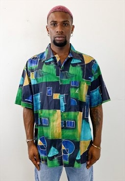 Vintage 90s pattern short sleeve shirt 