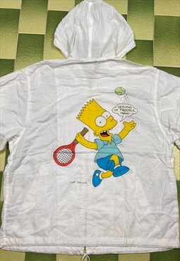 Vintage 1994 Bart Simpson Tennis Hoodie Light Jacket Fullzip